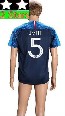 MBAPPE GRIEZMANN 5 Umtiti 2 Stars World Cup Jerseys Custom Name 2018 DEMBELE KANTE GIROUD THAUVIN Soccer Jersey Men football shirt