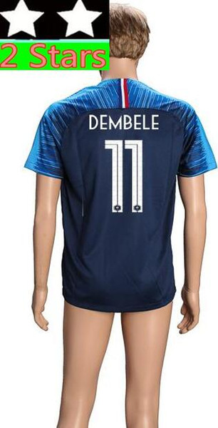 MBAPPE 11 Dembele 16 Mandanda 2 Stars World Cup Jerseys Custom Name 2018 DEMBELE KANTE GIROUD THAUVIN Soccer Jersey Men football shirt