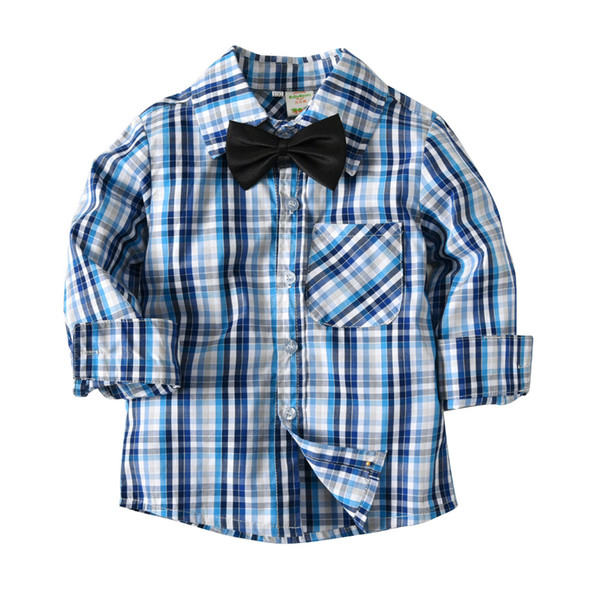 Promotion kids baby plaid shirt cotton boys shirts blouses long sleeve tops children dress clothes birthday gifts party costume