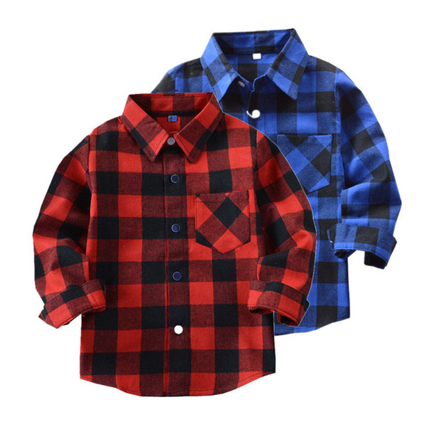 New Children Boys Shirts Fashion Classic Casual Plaid For 3-11 Years Kids Boy Spring/Autumn Wear Clothes