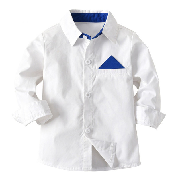 Spring kids boys shirts 100% cotton white shirt boy clothes long-sleeve solid fashion baby tops oxford shirt clothing