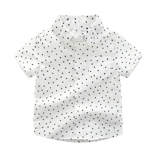 Boys short-sleeved shirt 2019 new summer Korean children's clothing children's cartoon print casual shirt