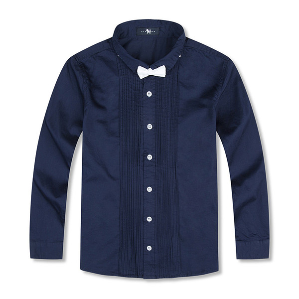 Children Boys Shirts European and American Style Solid 100% Cotton Kids Shirts For 4-13 year Kid Wear