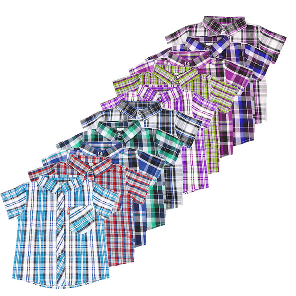 Boys Shirts New Fashion Summer Classic Plaid Short Sleeve Shirts Baby Boy Clothes Casual Costume Children Clothing For Kids