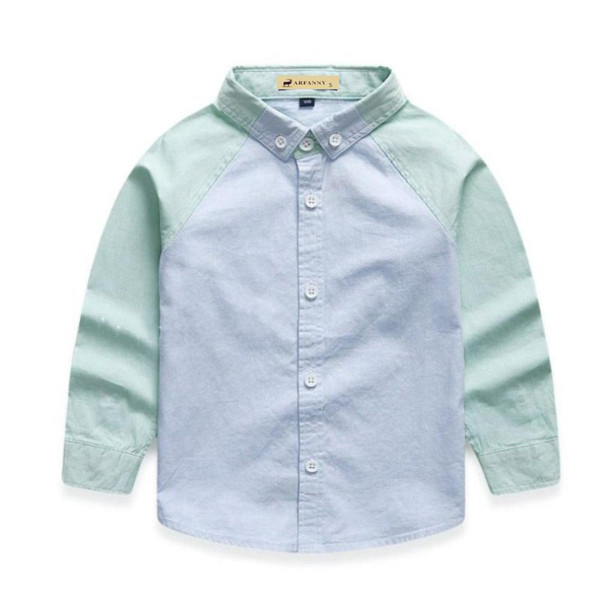 Boy Shirts for Children Gentleman quality spring Boys fight color cotton long-sleeved shirt.Children clothing
