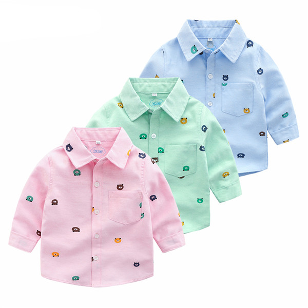 Children Boys Shirts Cotton 100% Solid Kids Shirts Clothing Boys Shirts Classic Casual For 1-6 Years Kids Boy Wear