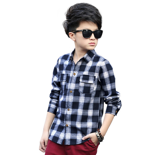 Shirts for Boys Spring Tops Autumn Children Clothing Teenager Outerwear Kids Blouse Infant Shirt Full Sleeve 5-15Y Clothes