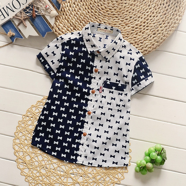 Baby Boy Shirts For Children Summer Short Sleeve Shirts Fashion Solid School Kids Boy Shirt Toddler Boy fashion Blouses