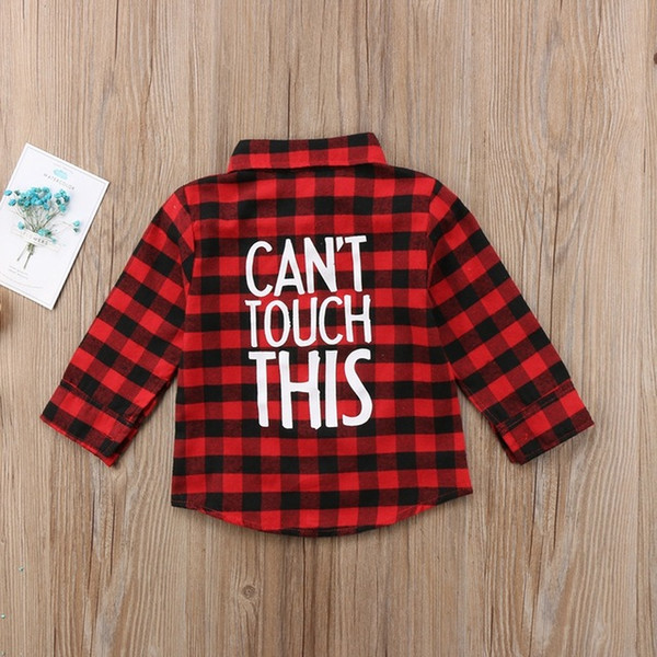 New Style Toddler Baby Boys Shirt Printed Plaid Tops Shirt Long Sleeve Kids Children Clothing