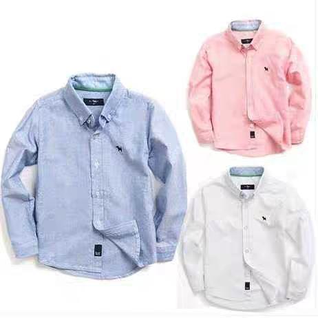 South Korea Children's Clothing Boy White Shirt Long Sleeve Cotton Children's Shirt Boy White Shirt Autumn Cotton