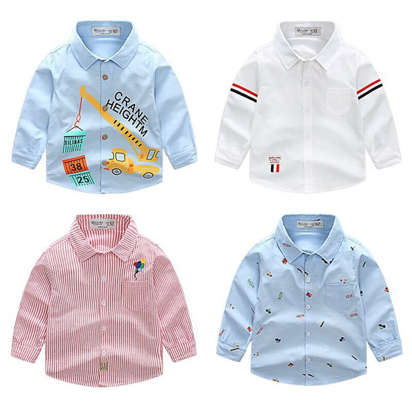 Boys Blouse Shirts Kids Long sleeve Spring Autumn Children Clothing Baby Boys Party Wedding Blouses shirts fashion 2 To 6 Year