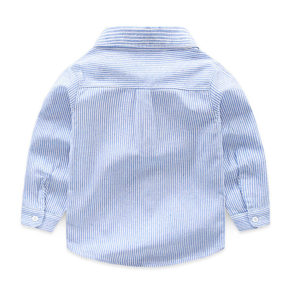Baby Kids Boys Shirts Stripes Long Lapel Blouses Full Sleeve Tee Tops Outwear Cotton Blouse Children Clothing