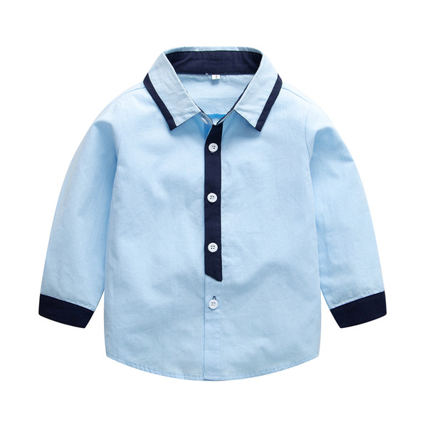 European and American children's cardigan new boutique children's clothing boys shirt gentleman's section color side shirt long-sleeved boy