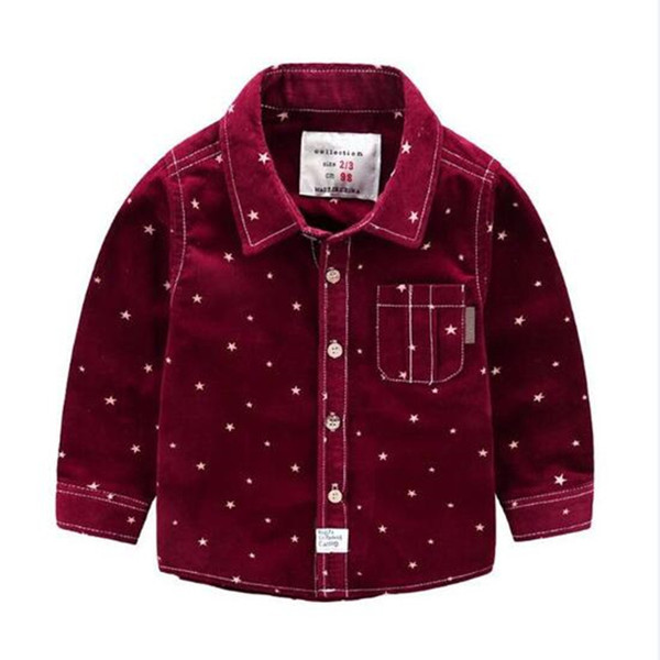 spring cotton kids clothes fashion casual handsome shirt for children blouses boys corduroy long sleeve dress shirts