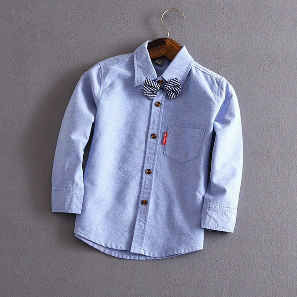 Hot Sale New Arrival 2019 Children Boys Shirts Cotton Solid Leisure Kids Shirts