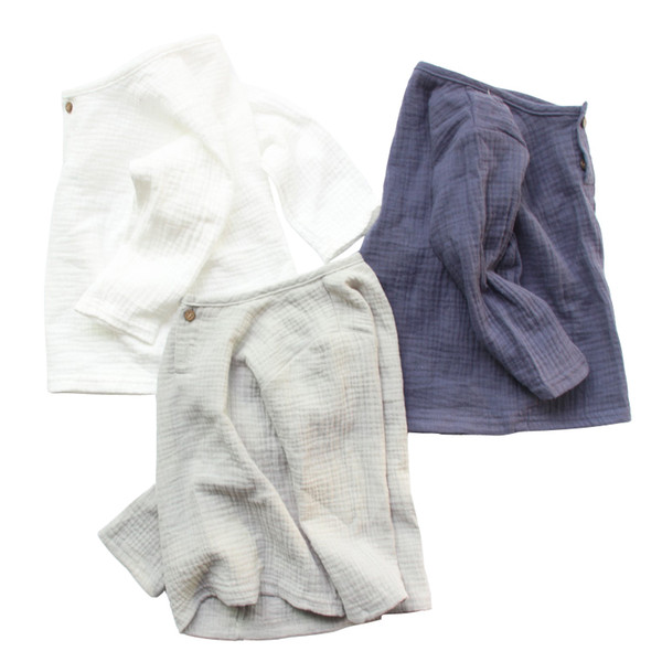 chinese style simple Cotton linen shirts 1 - 8 yrs baby boys summer kids clothes Casual children's shirt white button tops