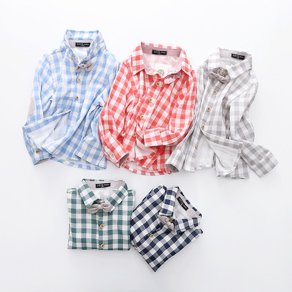 Cute Baby Kids Boys Girls Long Sleeve Shirt Plaids Checks Tops Blouse 2019 New Fashion Clothes