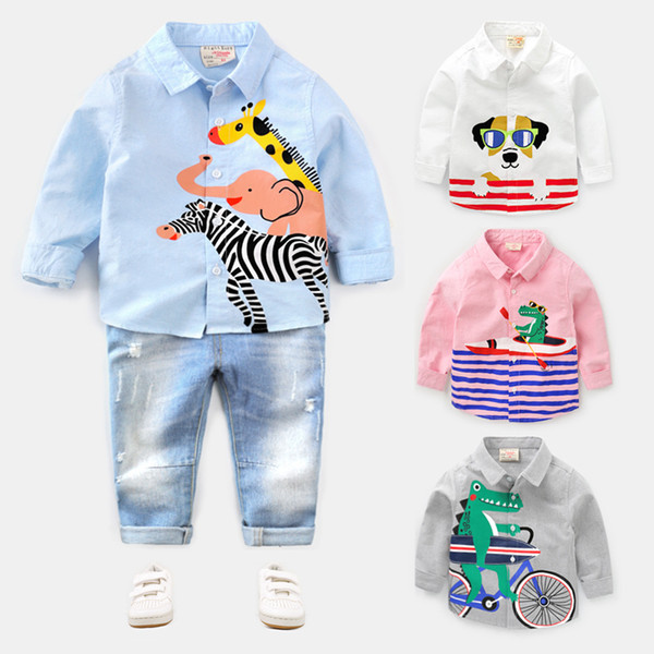 Boys Long-sleeved Shirt 2019 Spring and Autumn New Children's Clothing Inch Shirt Baby Children