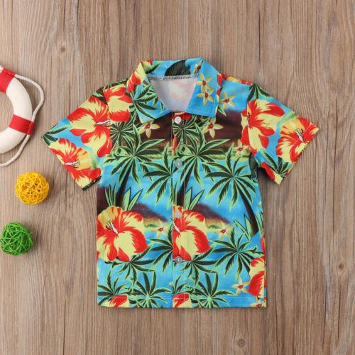 Hawaiian Style Baby Boy Shirt Fashion Short Sleeve Shirt Summer