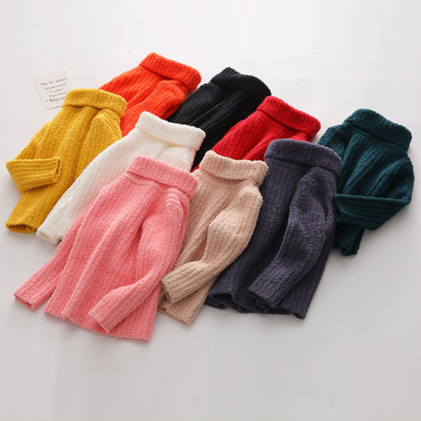 Thick Turtleneck Warm Girls Boys Sweater Autumn Winter Knitted Children Pull High Elasticity Soft Kids Pullovers Sweater 3-10Y