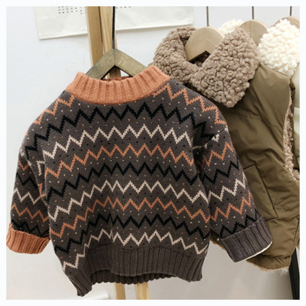 Children Designer Sweaters Boys Brand Pullover Clothing Kids Luxury Long Sleeve Clothes Striped Print Sweater New Style High Quality