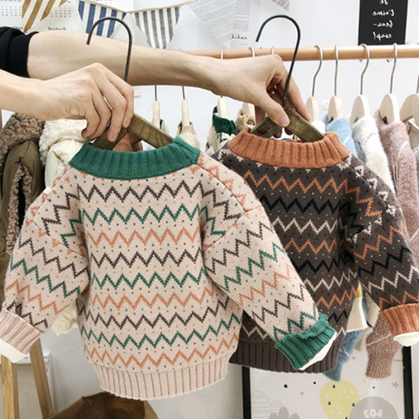 Children Designer Sweaters Boys Brand Pullover Clothing Kids Luxury Long Sleeve Clothes Striped Print Sweater New Style 2020 Fall