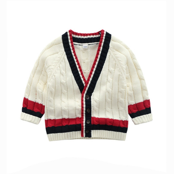 Toddler Boy Clothes 100% Cotton Boys Sweaters White Color Kids Cardigan with buttons Infant Outwears baby clothing Free Shipping LQP-YW3146