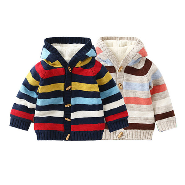 baby boys sweater autumn warm striped knitted sweaters newborn baby knitting infant bebies knitwear cardigan clothes