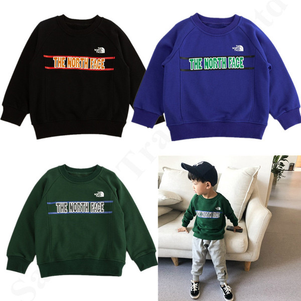 Kids Autumn Long Sleeve Sweatshirt Boys Designer Pullover Tops Letters The North Sweater Brand Face Children Hoodies Clothing 3-8Y C82703