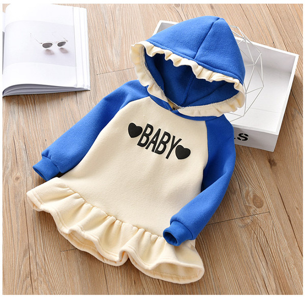 BibiCola Girl Kids Sweater 2018 2-7Y Toddler Girls Casual Long Sleeve Pleated Tops Thicken Pullover sweat shirts Warm Long Style