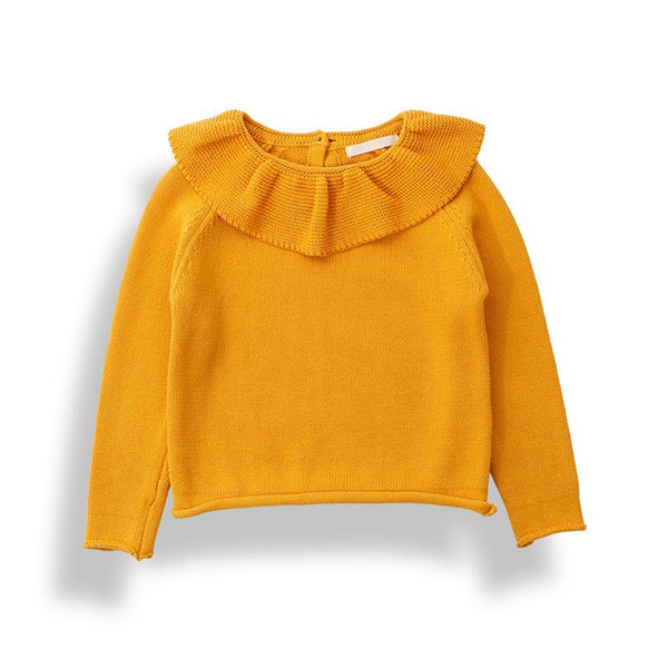 kids winter cute sweater age for 1 -6 yrs toddler girls long sleeve knitwear tops autumn little girls ruffle jumper clothes