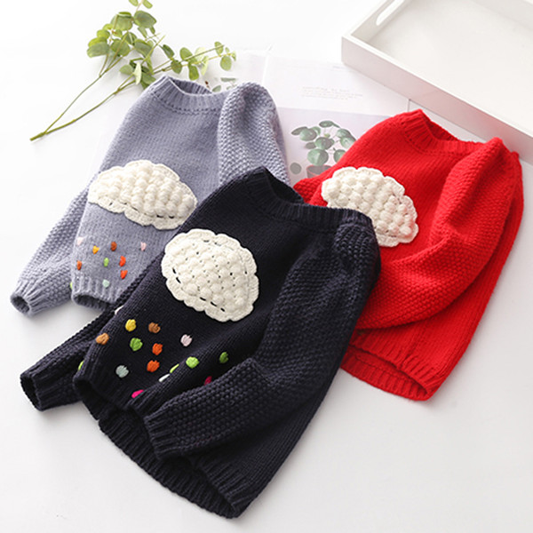 IYEAL Spring Autumn Children Clothing Girls Sweater Kids Knitted Sweaters Fashion Pattern Outerwear Baby Girl Pullovers Age 2-8Y