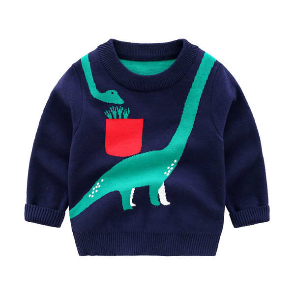 kids designer sweater boys kids luxury designer clothes Round neck pullover dinosaur sweater mens designer jackets