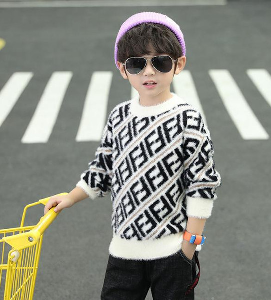 2019 new small and medium-sized boy water jacket sweater Korean fashion fashion children's shirt warm autumn and winter tide
