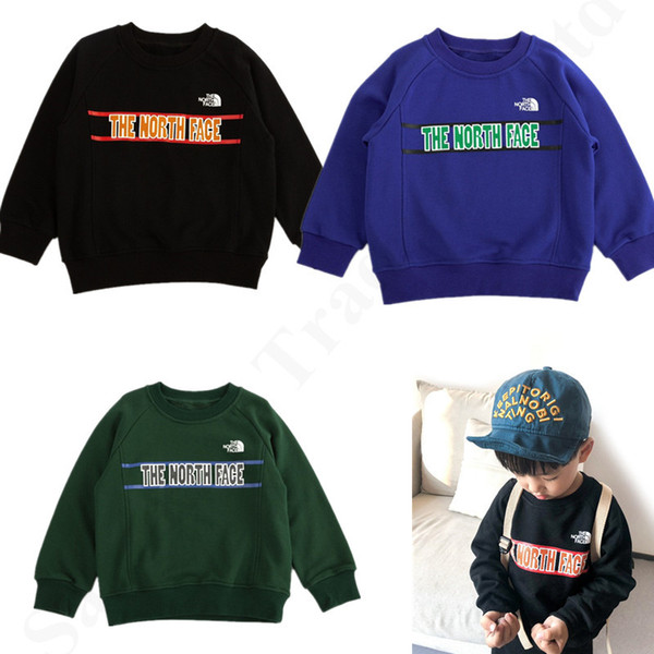 Brand Designer Autumn Pullovers Sweatshirt NF Boys Sweater Tops The North Embroidery Letters Print Face Hoodies Fashion Kids Clothes C82703