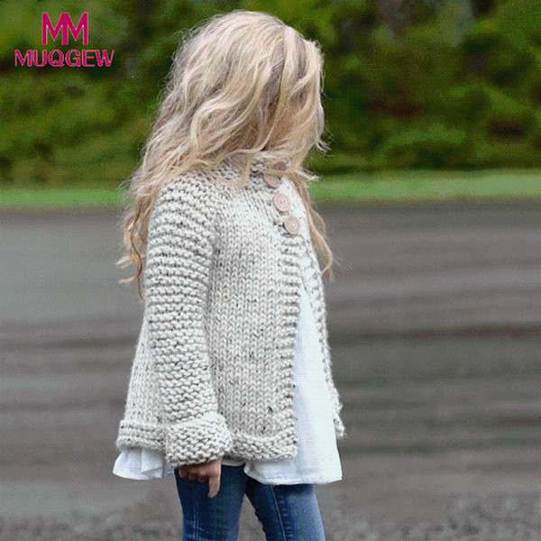 2018 Fashion Teenage Girls Clothing Outfit Clothes Buon Knied Sweater Cardigan Coat Tops Baby Clothing Girl Roupas