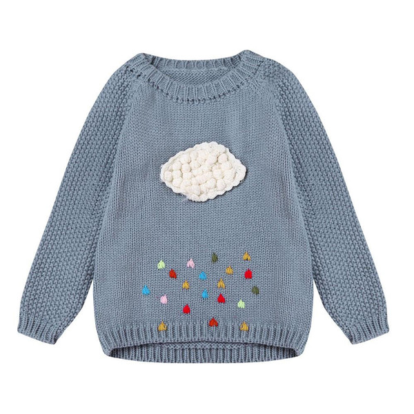 Baby Girls Knitted Sweater Toddler Kids Cloud Cardigan Pullovers Autumn Winter Warm Coat Outerwear Clothes #IS