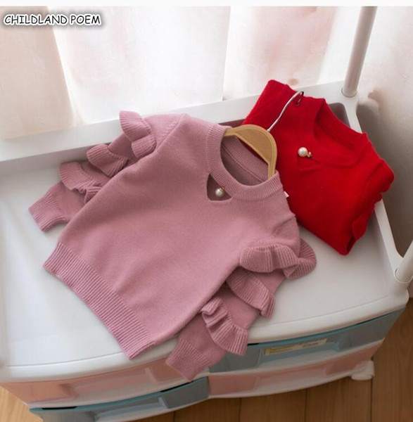 Baby Girls Sweaters Autumn Winter Ruffles Girls Cardigan Cotton Christmas Baby Sweater For Toddler Sweaters Kids Pullover