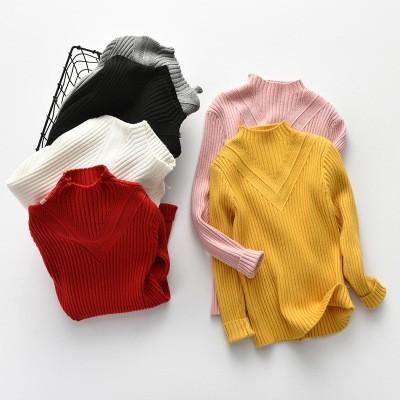 Girls Clothes For Kids Baby Girl Sweater Winter Soft Turtleneck Candy Color Sweater Kids Clothing Knit Wear Girls Pullover 2-7 Y
