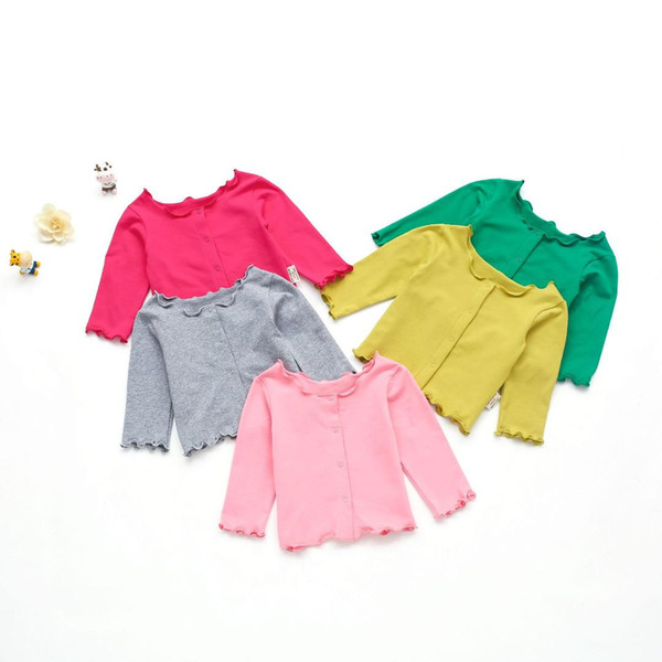 Baby Sweater Pink Long Sleeve Children Clothes B014 Boutique Outfits Winter Baby Outerwear 1-6T Toddler Girl Button Up Cardigan