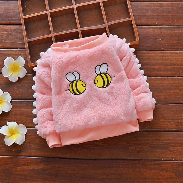 ACE LOVE Winter Baby Girls Sweater Kids Plus Velvet Thick Sweater Coat Baby Girls Christmas Outerwear Children Warm Tops Clothes