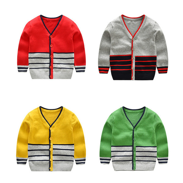 2018 Autumn Winter Cotton Sweater Top Baby Children Clothing Boys Knitted Cardigan Sweater Kids Spring Wear New