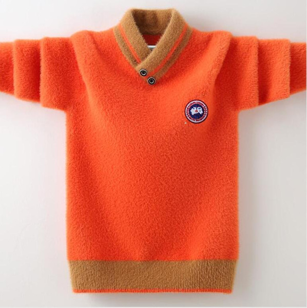 Boys sweater Canada water velvet autumn and winter sweater children plus velvet thickening sweater boys 3-15 years old tide
