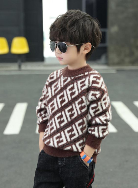 2019 new small and medium-sized boy water jacket sweater Korean fashion fashion children's shirt warm autumn and winter tide