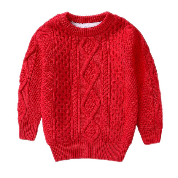 children Winter Clothes Warm baby boys Girls sweater for 2 4 6 8 10 Years Cashmere Pullovers plush inside Knitted Loose jacket
