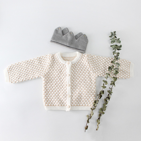 2018 Baby Clothes 0-2 Y Girls Baby Sweater Suit Girls Cardigan Coat+Romper Romper two-piece Sweaters Children's Clothing