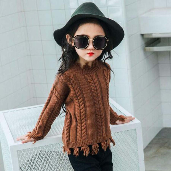 Baby girls sweater Toddler Kids Spring Autumn clothes girls Pullovers tops Winter Knit Loose Top for 2-9years child outwear