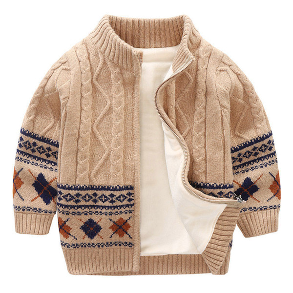 Baby Boys Sweaters Jackets 2019 Autumn Winter New Children's Print Knitted Coats Children's Boys Cardigan Coat Toddler Outwear CJ191222