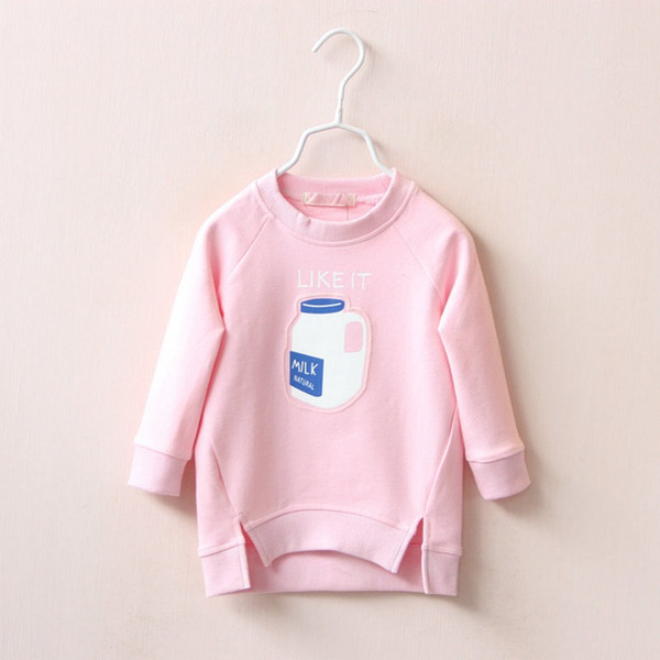 Children's Cotton Shirt Tees Girl's Lovely T-shirt Top Tees 2 Colors Long Sleeve Spring Autumn