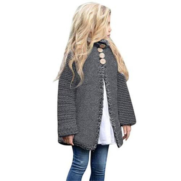 Girls Sweater Kids Baby Girl Winter Clothes Teenagers Cardigan Warm Button Knitted Girls Winter Tops Tiny Cottons 2019